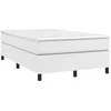 Image de vidaXL Sommier à lattes de lit avec matelas blanc 120x190cm similicuir