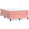 Image de vidaXL Sommier à lattes de lit avec matelas rose 120x190 cm velours