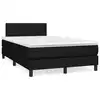 Image de vidaXL Sommier à lattes de lit avec matelas noir 120x190 cm tissu