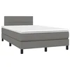 Image de vidaXL Sommier à lattes de lit avec matelas gris foncé 120x190cm tissu