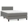 Image de vidaXL Sommier à lattes de lit avec matelas gris foncé 120x190cm tissu