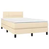 Image de vidaXL Sommier à lattes de lit avec matelas crème 120x190 cm tissu
