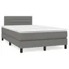 Image de vidaXL Sommier à lattes de lit avec matelas gris foncé 120x190cm tissu