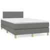 Image de vidaXL Sommier à lattes de lit avec matelas gris foncé 120x190cm tissu