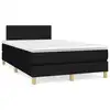 Image de vidaXL Sommier à lattes de lit avec matelas noir 120x190 cm tissu