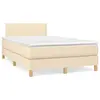 Image de vidaXL Sommier à lattes de lit avec matelas crème 120x190 cm tissu