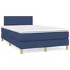 Image de vidaXL Sommier à lattes de lit avec matelas bleu 120x190 cm tissu