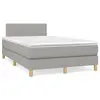 Image de vidaXL Sommier à lattes de lit et matelas gris clair 120x190 cm tissu