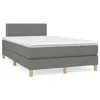 Image de vidaXL Sommier à lattes de lit avec matelas gris foncé 120x190cm tissu