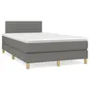 Image de vidaXL Sommier à lattes de lit avec matelas gris foncé 120x190cm tissu