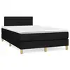 Image de vidaXL Sommier à lattes de lit avec matelas noir 120x190 cm tissu