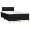 Image de vidaXL Sommier à lattes de lit avec matelas noir 120x190 cm tissu