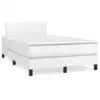 Image de vidaXL Sommier à lattes de lit avec matelas blanc 120x190cm similicuir