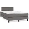 Image de vidaXL Sommier à lattes de lit avec matelas gris 120x190 cm similicuir