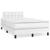 Image de vidaXL Sommier à lattes de lit avec matelas blanc 120x190cm similicuir