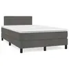 Image de vidaXL Sommier à lattes de lit et matelas gris foncé 120x190cm velours