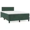 Image de vidaXL Sommier à lattes de lit avec matelas vert foncé 120x190 cm