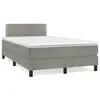 Image de vidaXL Sommier à lattes de lit et matelas gris clair 120x190cm velours