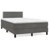 Image de vidaXL Sommier à lattes de lit et matelas gris foncé 120x190cm velours