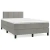 Image de vidaXL Sommier à lattes de lit et matelas gris clair 120x190cm velours