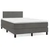 Image de vidaXL Sommier à lattes de lit et matelas gris foncé 120x190cm velours