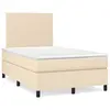 Image de vidaXL Sommier à lattes de lit avec matelas crème 120x190 cm tissu