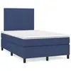Image de vidaXL Sommier à lattes de lit avec matelas bleu 120x190 cm tissu