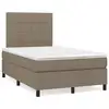 Image de vidaXL Sommier à lattes de lit avec matelas taupe 120x190 cm tissu