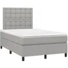 Image de vidaXL Sommier à lattes de lit et matelas gris clair 120x190 cm tissu