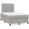 Image de vidaXL Sommier à lattes de lit et matelas gris clair 120x190 cm tissu