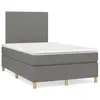 Image de vidaXL Sommier à lattes de lit avec matelas gris foncé 120x190cm tissu