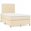 Image de vidaXL Sommier à lattes de lit avec matelas crème 120x190 cm tissu