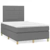 Image de vidaXL Sommier à lattes de lit avec matelas gris foncé 120x190cm tissu