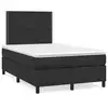 Image de vidaXL Sommier à lattes de lit avec matelas noir 120x190 cm similicuir