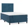 Image de vidaXL Sommier à lattes de lit et matelas bleu foncé 120x190cm velours