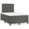 Image de vidaXL Sommier à lattes de lit et matelas gris foncé 120x190cm velours
