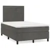 Image de vidaXL Sommier à lattes de lit et matelas gris foncé 120x190cm velours