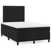 Image de vidaXL Sommier à lattes de lit avec matelas noir 120x190 cm velours