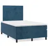 Image de vidaXL Sommier à lattes de lit et matelas bleu foncé 120x190cm velours