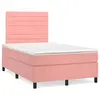 Image de vidaXL Sommier à lattes de lit avec matelas rose 120x190 cm velours