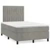 Image de vidaXL Sommier à lattes de lit et matelas gris clair 120x190cm velours