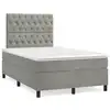 Image de vidaXL Sommier à lattes de lit et matelas gris clair 120x190cm velours