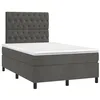 Image de vidaXL Sommier à lattes de lit et matelas gris foncé 120x190cm velours