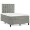 Image de vidaXL Sommier à lattes de lit et matelas gris clair 120x190cm velours