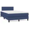 Image de vidaXL Sommier à lattes de lit matelas et LED bleu 120x190 cm tissu