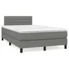 Image de vidaXL Sommier à lattes de lit matelas LED gris foncé 120x190 cm tissu