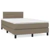 Image de vidaXL Sommier à lattes de lit matelas et LED taupe 120x190 cm tissu