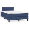 Image de vidaXL Sommier à lattes de lit matelas et LED bleu 120x190 cm tissu