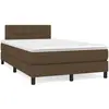 Image de vidaXL Sommier à lattes de lit matelas et LED marron foncé 120x190 cm