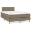 Image de vidaXL Sommier à lattes de lit matelas et LED taupe 120x190 cm tissu